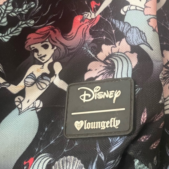 Cute used Loungefly Little Mermaid Full Size Backpack Disney Retired Collectible - Picture 3 of 13